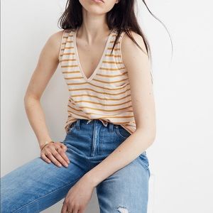 Madewell Whisper Cotton V-Neck Pocket Tank